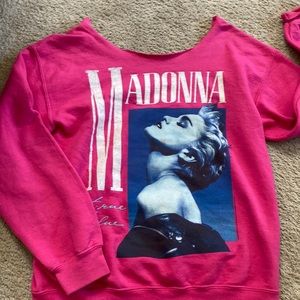 Madonna off the shoulder crew neck